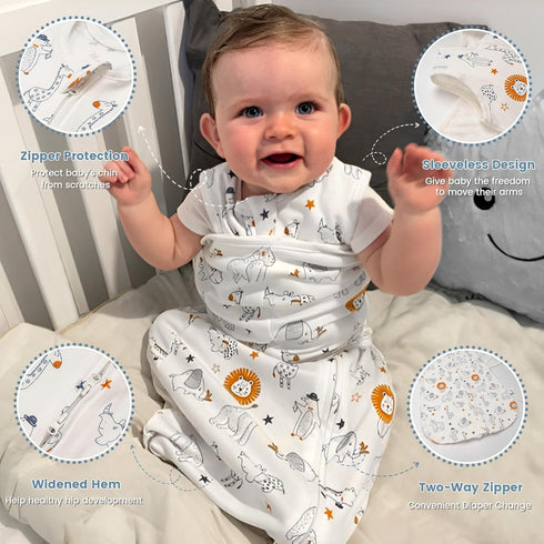 1.0 100% 6-12 ZIGJOY Sleep Sack Swaddle Tog Baby Wearable Blanket Cotton Baby Swaddle Blanket for Newborns Months