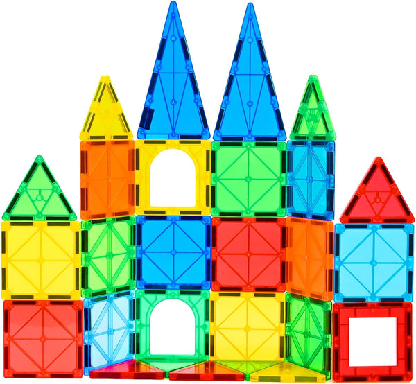 CuteTiger Magnetic Tiles, 64PCS Magnet Building Toys, Magnetic Building Set, Stacking Blocks,