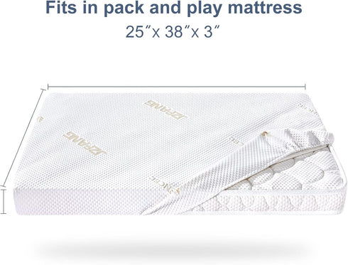 Feisaibaoly Pack 39"27"5" Waterproof and Play Sheet Quilted, Small Baby Mattress Cover - Knitted Fabric Soft