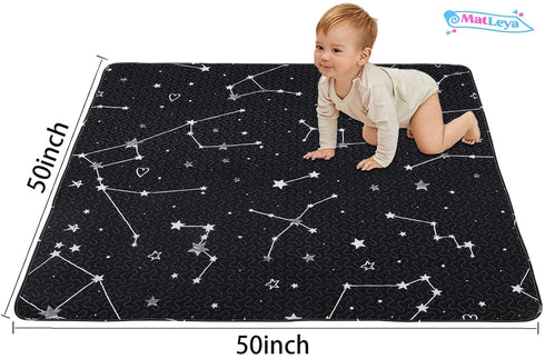 50x50 Tummy Play Mat for Playpen Foldable Baby Play Mat Large Time Mat, Non Slip Washable Baby Play Mats for Floor