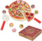 Cutting Play Food Toy for Kids Kitchen,Wooden Pizza Set Pretend Play Kitchen