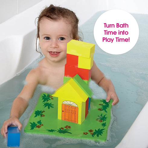 Edushape Floating Blocks - Bath Construction Foam Toys Set for Early Child Development