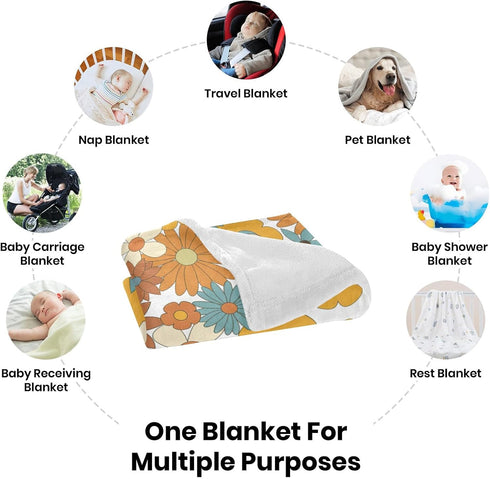ColorAce -50x60 Inches Baby Girl Blanket Personalized Name Baby Swaddle Blanket Newborn Custom Baby Blanket Soft