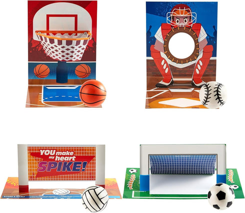 28 JOYIN PCS Valentines Day Cards with Soccer Football Volleyball Basketball for Kids Valentine's Classroom Exchange