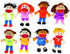 Fun Express Hand Puppets for Kids - 8 Multicultural Plush Puppets with