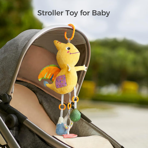 TUMAMA Dinosaur Hanging Rattle Toy, Car Seat Stroller Mobile for Boys Girls Newborn Infants 3-12 Months