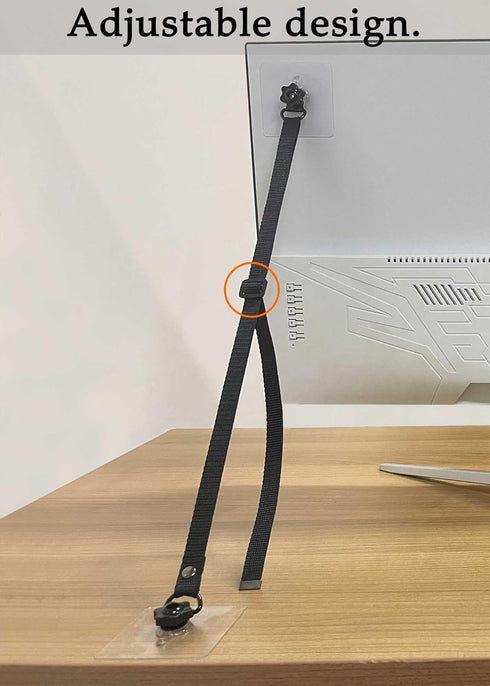 6 Pack Adjustable TV Safety Straps, No-Drill Adhesive Anti-Tip Furniture Anchors for Baby Proofing, Flat Screens Fix