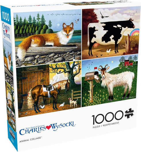 Buffalo Games Charles Wysocki Animal Collage: 1000 Piece Jigsaw Puzzle for Adults, Finished Size 26.75 x 19.75
