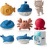 MarcZero Ocean Silicone Bath Toys 8Pcs for Toddlers Kids Babies,Bathtub Water Toys,Soft