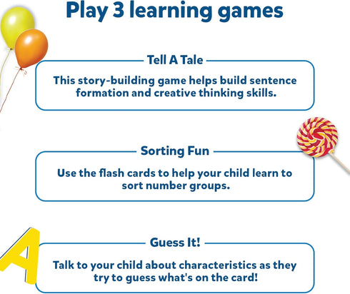 Skillmatics Thick Flash Cards for Toddlers, Letters, Numbers, Shapes & Colors, Montessori Learning Toys