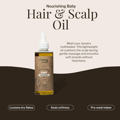 Cristina's Curls Nourishing Baby Hair & Scalp Oil Lightweight Massage Oil To Loosen Dry Flakes And Seal Softness