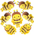 8 Pcs 5 Inch Stuffed Bees Plush Soft Toys, Realistic Cartoon Honey Bee Dolls for Birthday Party Decorations DIY (Vivid