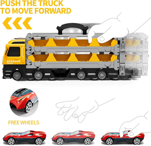 Ci Vetch 78-Inch 1-3 2-4 3-5 4-7 24 3 4 5 6 3-5 4-7 Cars Trucks Toys for Toddler Years Old Boys Kids, Transport Truck