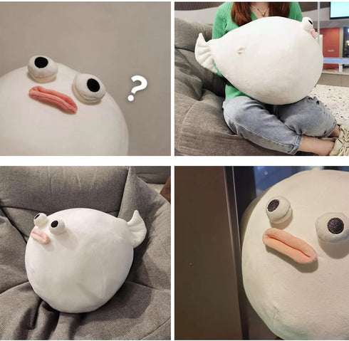 Puffer Fish Plush Pillow - 24.5 inch Stuffed Animal for Kids and Adults