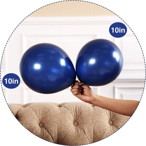 Hestya 100 Pieces 10 Inch Navy Blue Latex Balloons - Party Decoration Kit for Weddings, Graduations, Anniversaries