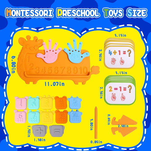 3-5,Number Counting 3-5 DOCEPERT Preschool Learning Toys,Upgraded Silicone Montessori Educational Math Manipulatives