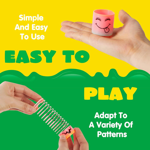 JOYIN 30 Pcs Spring Rainbow Party Favor - Mini Plastic Coil Spring Toys - Fidget Stress Bulk Toys for Kids