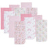 EVERYDAY KIDS 12 Pack Burp Cloths for Baby Girl; Newborn Essential with