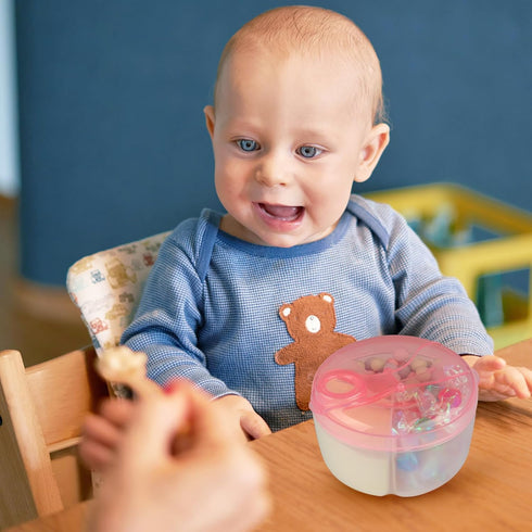Accmor Baby Formula Dispenser On The Go, Formula Container to Go, Non-Spill Rotating Three-Compartment Formula