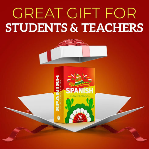 Spanish Conversational Phrase Flash Cards - 75 Beginner Sayings for Travel, Educational Language Learning