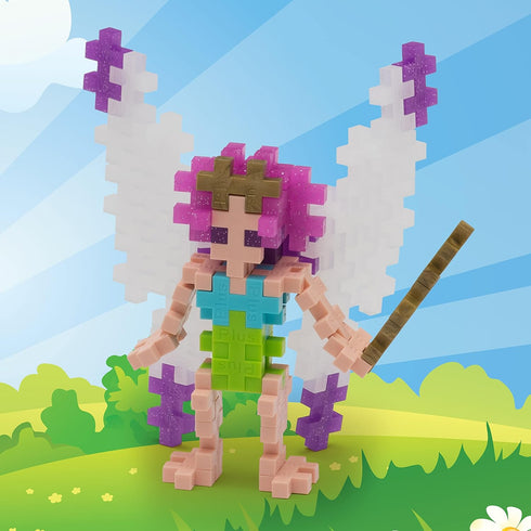 Plus Plus 3D Figure Building Block Set - Fun Stem Toys for Kids, 70 Interlocking Pieces - Fairy Mini Maker Tube