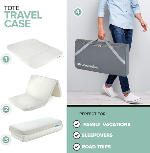 Pack Foldable Travel n Play Mattress Pad with Bag, Waterproof Portable Mini Crib Mattresses, Baby Bed Playpen Memory
