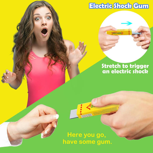 Pushmick 6 PCS Prank Toys, Fun Electric Shock Toys Such as pens, lighters, and Chewing Gum, indispensable Tools