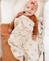 Konssy Baby Blankets, Super Soft Minky Blankets with Muslin Cotton Front, Dotted Fleece Backing for Newborns