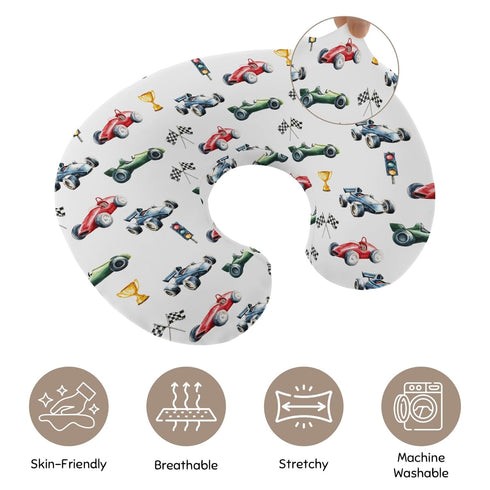 Wicbfdfv Cute Race Trophy Flag Traffic Light Nursing Pillow Cover Stretchy and Soft for Baby Girls Boys Transportation