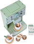 Kids Wooden Toys Toddler Pretend Play Kitchen Accessories - Green Coffee Maker Espresso Machine Playset
