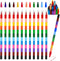 12 Pieces Stacking Crayons, DIY Rainbow Pencils, Buildable Crayons for Kids, Colorful Crayon Party Favors