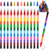 12 Pieces Stacking Crayons, DIY Rainbow Pencils, Buildable Crayons for Kids, Colorful Crayon Party Favors