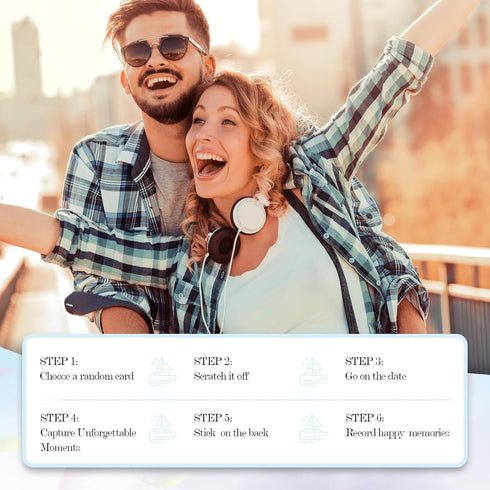 40 Date Night Ideas for Couples - Adventurous Scratch-Off Cards for Fun Couple Gifts, Wedding Anniversary Ideas