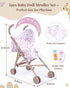 12-15 Inch 5 Set, 3+ BABESIDE One-Touch Baby Doll Stroller Sturdy & Durable for Dolls, Includes Pcs Accessories