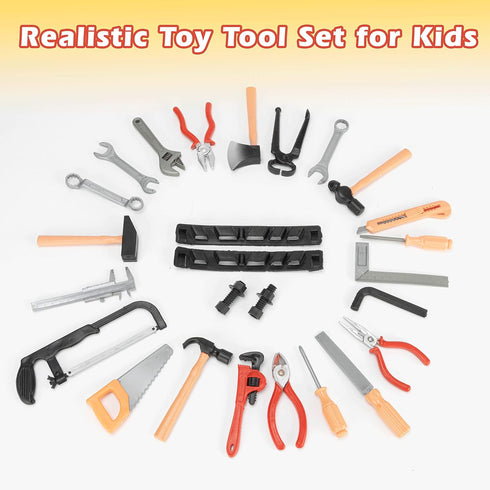 28 Set Pcs Kids Toy Tool Construction Party Supplies Plastic Pretend Play Accessory for Boys with Screwdrivers Pliers