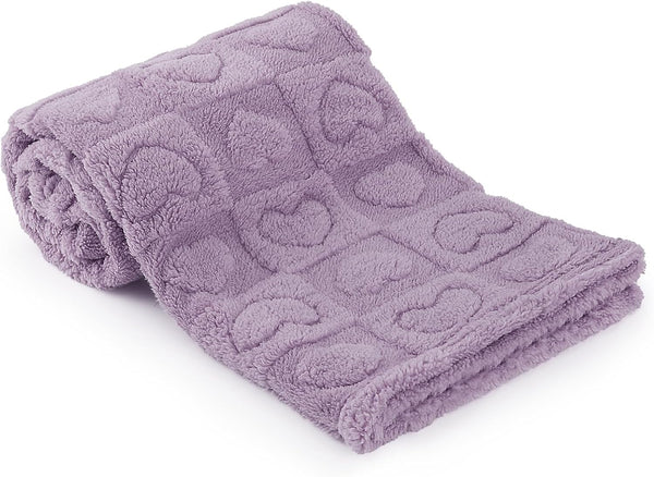 Plush Soft with Heart Checkered Baby Blanket,Fleece Infant Toddler Blankets for Girls