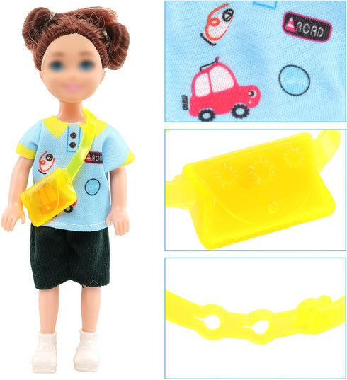 19 Pcs Mini 6 Inch Doll Clothes and Accessories, 4 Sets Fashion Dresses, Casual Tops, Pants, Swimsuits, Shoes
