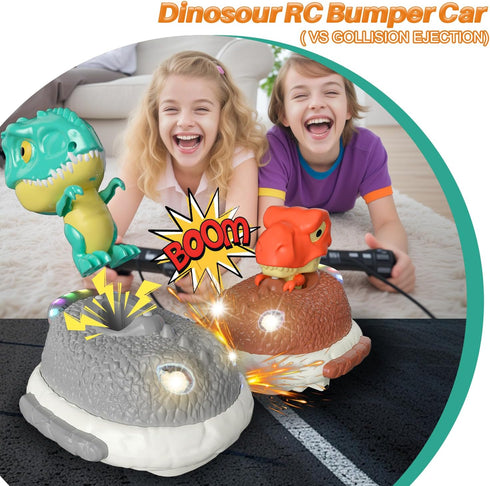 Mamikidlike Set, Playset, 6 8-12 Dinosaur Remote Control Car Toys Dino RC Race Vehicles Electronic Bump Pop Game, Cool