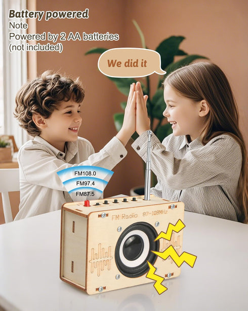 Poraxy 8-12 12-14, 8-10, 9 11 13 15 16+ Science Kits for Kids Age STEM Kits Build Your Own FM Radio Kit, Electronic DIY