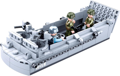 hhohio 2 WW2 Set, 4 (325 World War Landing Craft Building Toys Military Vehicle Brick WWII Army Warship Boat Model
