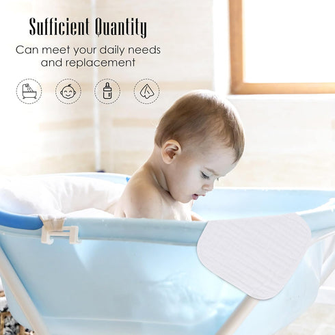 '-100% 12 Pack, 12x12 Inches Baby Washcloths Cotton Muslin Soft Baby Bath Wash Cloths and Absorbent Baby Wipes