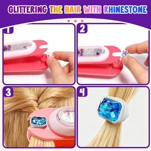 3 4 5 6 8-12 AICase Hair Gem Stamper Kit,Kpop Bling Hair Jewels for Girls Toys or Kpop Demon Hunters Cosplay,Hair