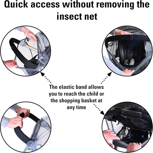 INLESIOO Ready2Grow 2.0 Mosquito Net for Double Stroller Fits Graco & LX, Chicco Cortina, Baby Trend Sit N Stand Bug