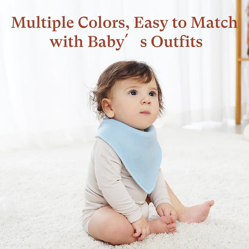 10-Pack Soft Absorbent Baby Bandana Bibs - for Teething & Feeding