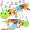 Baby Sensory Toy - Music Animal Stuffed Plush Caterpillar for Infant 0-3 Months, Tummy Time with Crinkle Rattle & Mirror