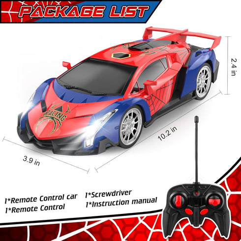 Growsland 2024 Remote Control Car for Kids, 1:18 Electric Vehicle Toy with Lights & Controller, Birthday Gift