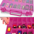 ALCYON Double Sided Organizer Case for Hot Wheels, Matchbox Cars, Mini Toys, Small Dolls - 48 Compartments, Purple (Box