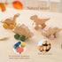 Wooden Dinosaur Cars Montessori Toys, Baby Push Car Toys, Developmental Infant Grasping Toys (3PCS)