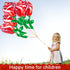 Gejoy 6 Pcs 37 Inch Red Rose Foil Balloons for Mother's Day, Flower Shaped Party Supplies