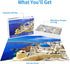 1000 Piece Jigsaw Puzzle - Aegean Sea Santorini Landscape for Adults & Teens, Natural Scene Gift